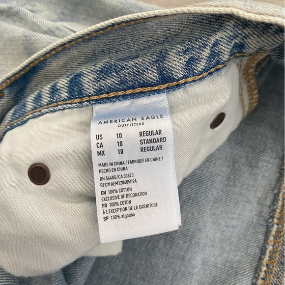 Light Blue American Eagle Denim Jeans, Size 10 - Picture 3 of 4